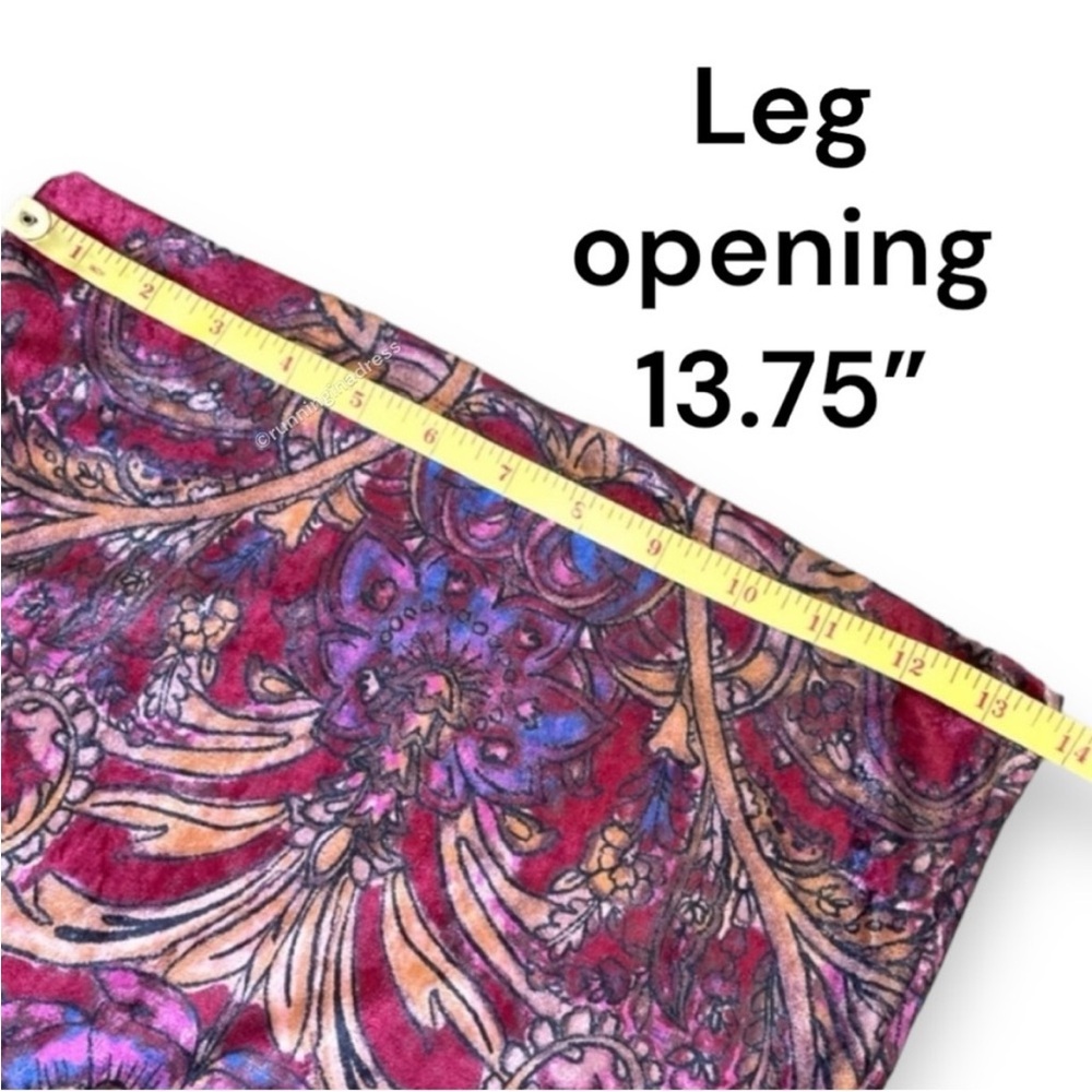 NWT Free People Delphine Jumpsuit Color In Red Combo XL Paisley Print Velvet - Picture 10 of 10
